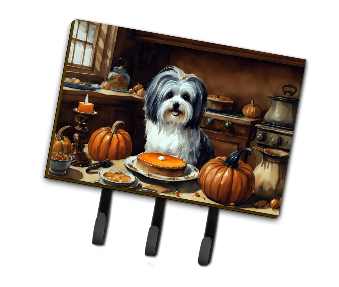 Havanese Fall Kitchen Pumpkins Leash or Key Holder Wall Hooks, Coat Rack Wall Mount, for Hanging Keys, Towels, Aprons, Leashes