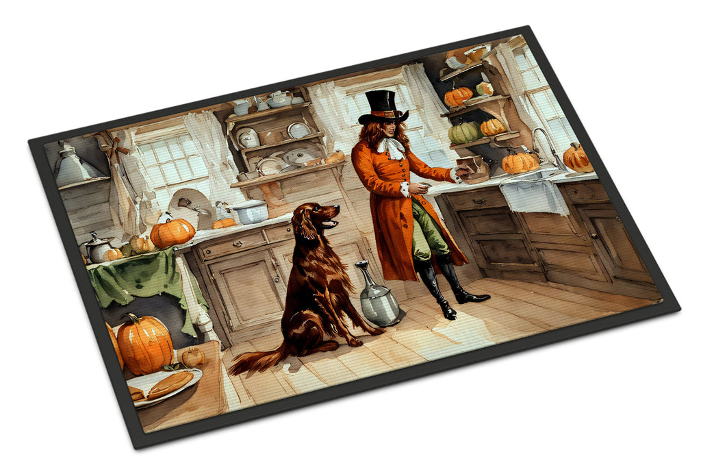 Irish Setter Fall Kitchen Pumpkins Doormat Indoor Outdoor 18H X 27W Front Door Mat Rugs for Entryway, Non Slip Washable