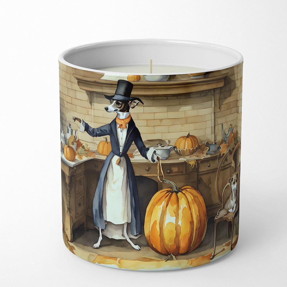Italian Greyhound Fall Kitchen Pumpkins Decorative Soy Candle Nature Soy Wax Essential Oil Home Decor Ideal for Bedroom Kitchen Bath Office Gift, 10 oz