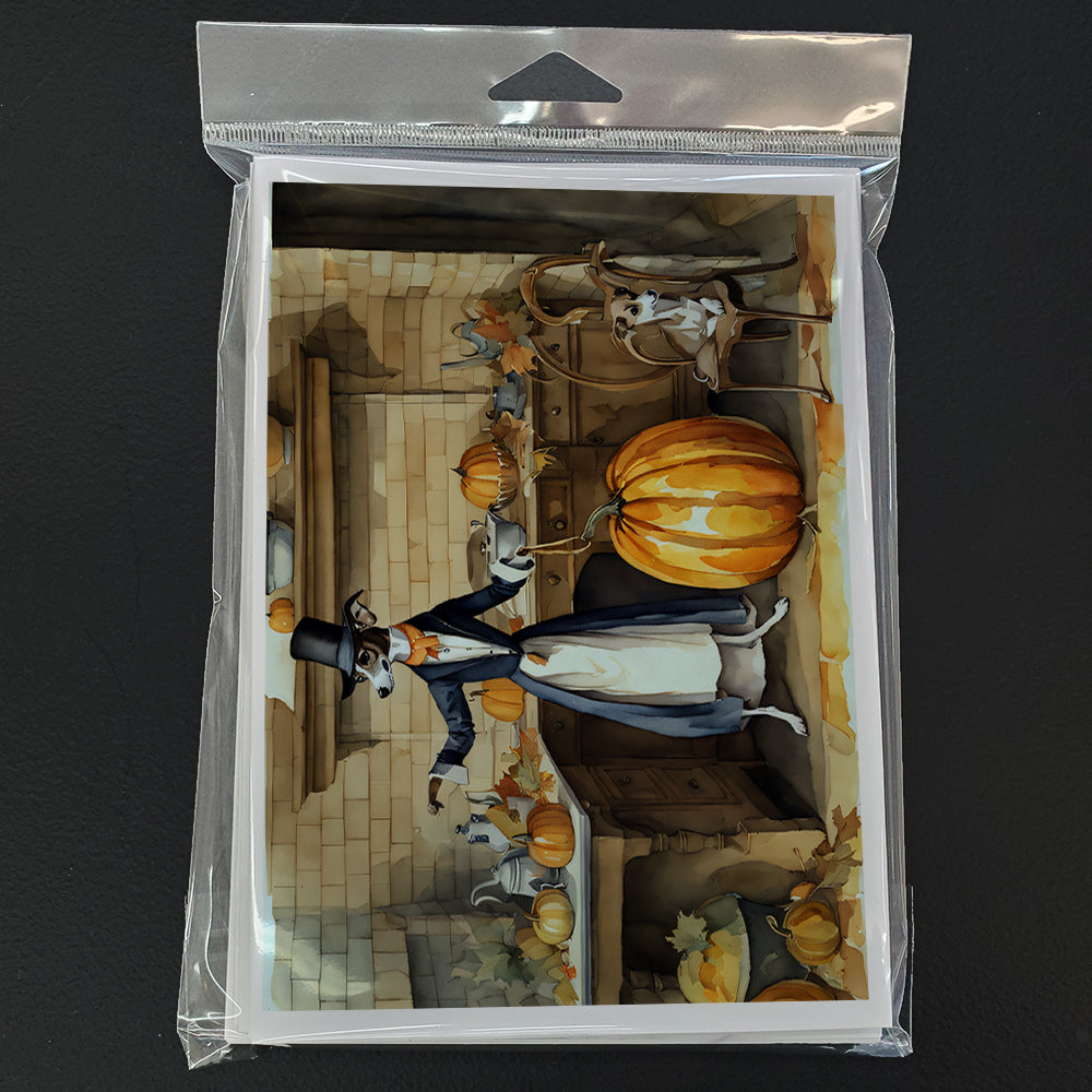 Italian Greyhound Fall Kitchen Pumpkins Greeting Cards Pack of 8 Blank Cards with Envelopes Whimsical A7 Size 5x7