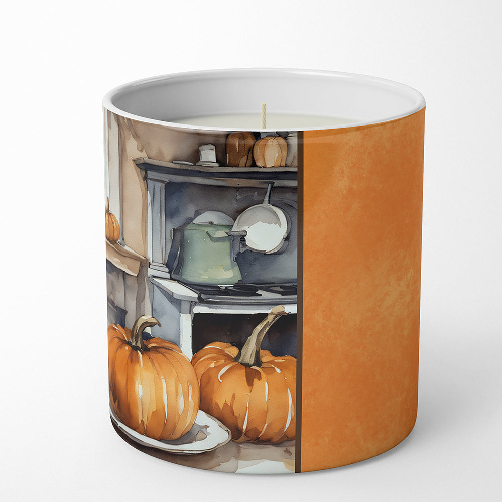 Jack Russell Terrier Fall Kitchen Pumpkins Decorative Soy Candle Nature Soy Wax Essential Oil Home Decor Ideal for Bedroom Kitchen Bath Office Gift, 10 oz
