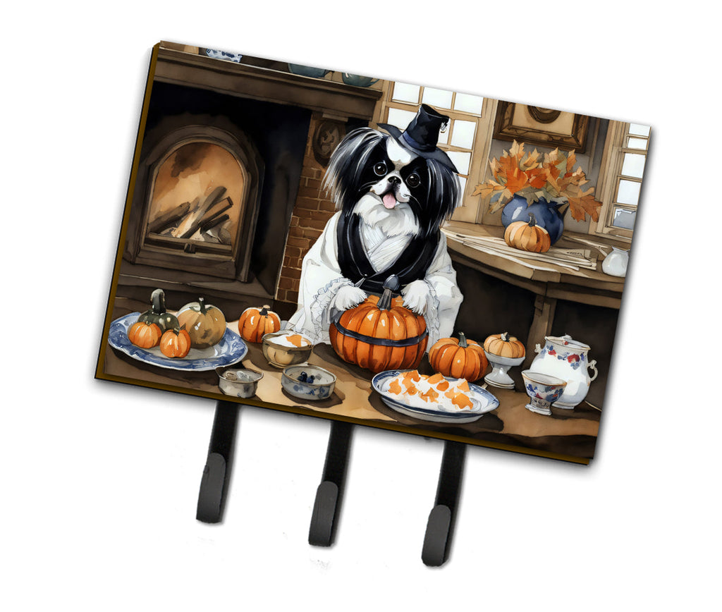 Japanese Chin Fall Kitchen Pumpkins Leash or Key Holder Wall Hooks, Coat Rack Wall Mount, for Hanging Keys, Towels, Aprons, Leashes