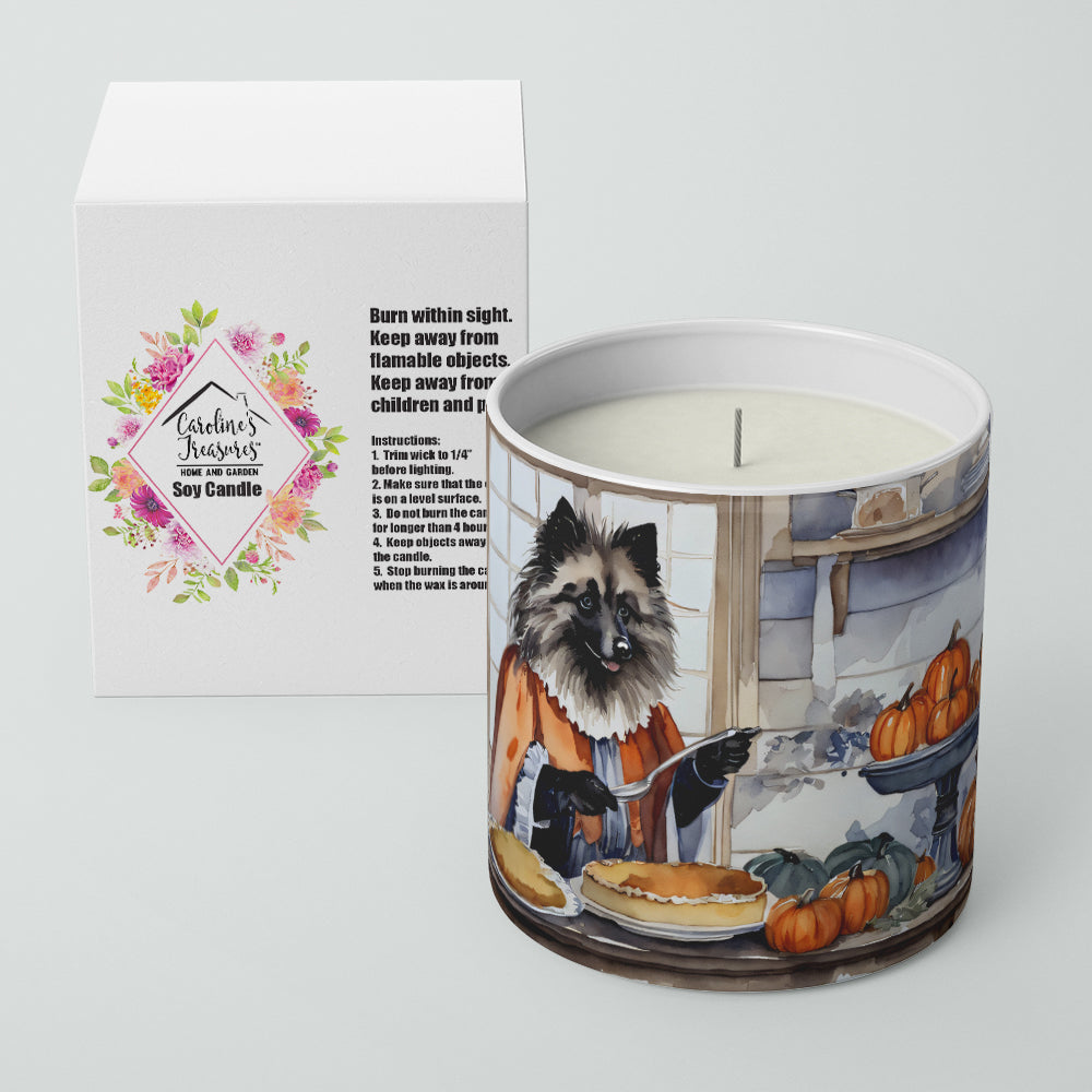 Keeshond Fall Kitchen Pumpkins Decorative Soy Candle Nature Soy Wax Essential Oil Home Decor Ideal for Bedroom Kitchen Bath Office Gift, 10 oz