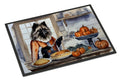 Keeshond Fall Kitchen Pumpkins Doormat Indoor Outdoor 18H X 27W Front Door Mat Rugs for Entryway, Non Slip Washable