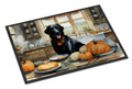 Black Lab Fall Kitchen Pumpkins Doormat Indoor Outdoor 24H X 36W Front Door Mat Rugs for Entryway, Non Slip Washable Low Pile,