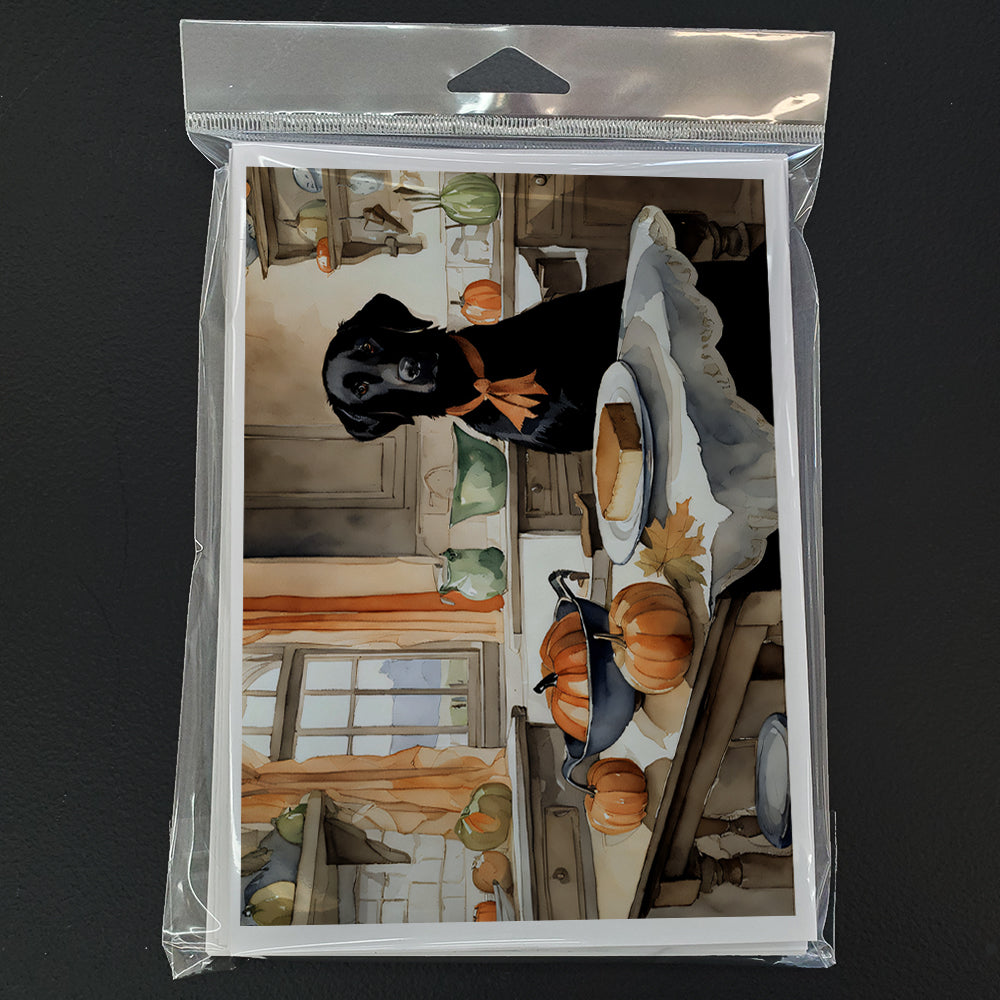 Black Lab Fall Kitchen Pumpkins Greeting Cards Pack of 8 Blank Cards with Envelopes Whimsical A7 Size 5x7