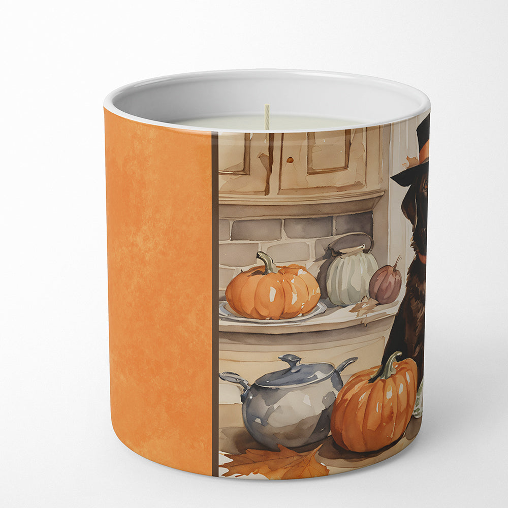 Chocolate Lab Fall Kitchen Pumpkins Decorative Soy Candle Nature Soy Wax Essential Oil Home Decor Ideal for Bedroom Kitchen Bath Office Gift, 10 oz