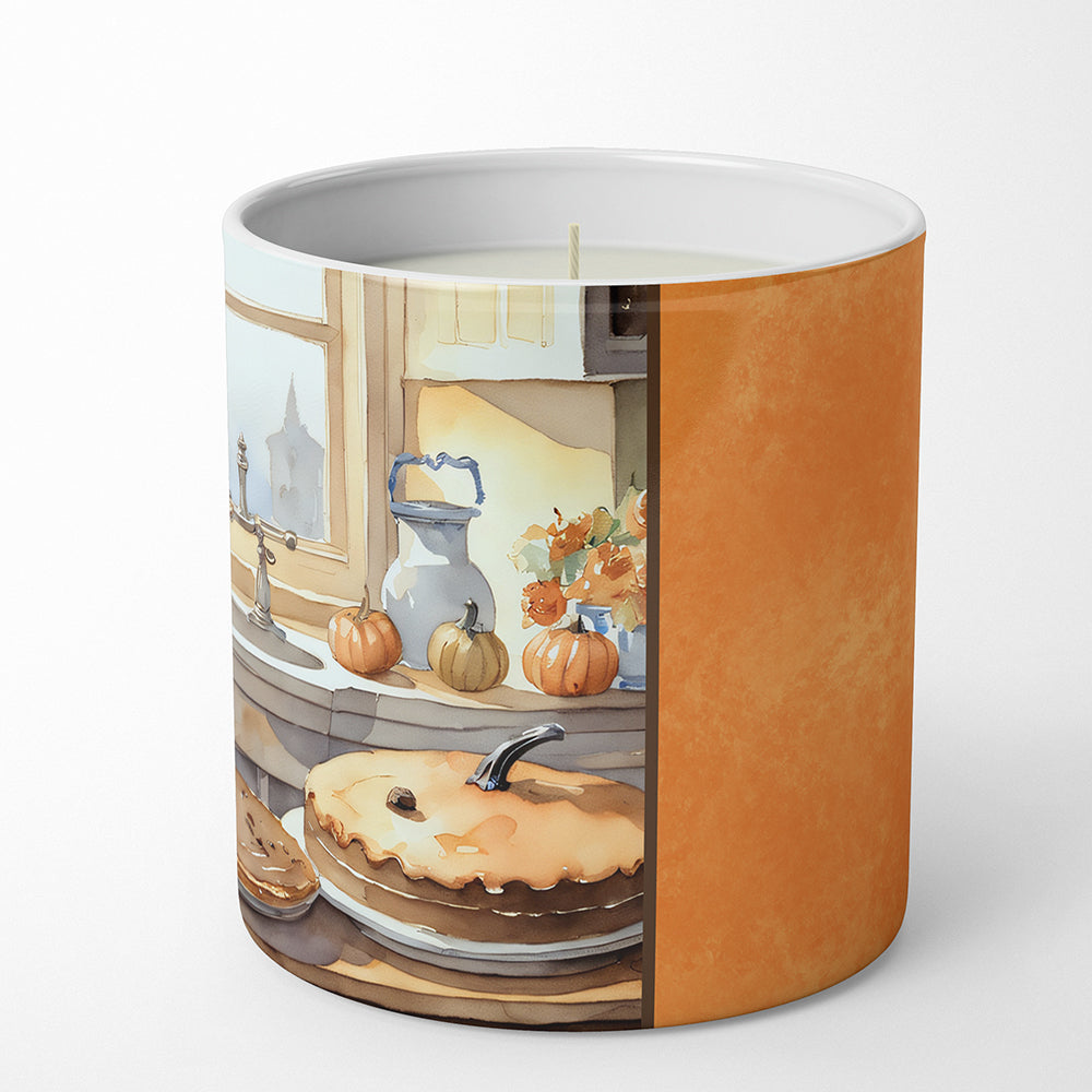 Chocolate Lab Fall Kitchen Pumpkins Decorative Soy Candle Nature Soy Wax Essential Oil Home Decor Ideal for Bedroom Kitchen Bath Office Gift, 10 oz