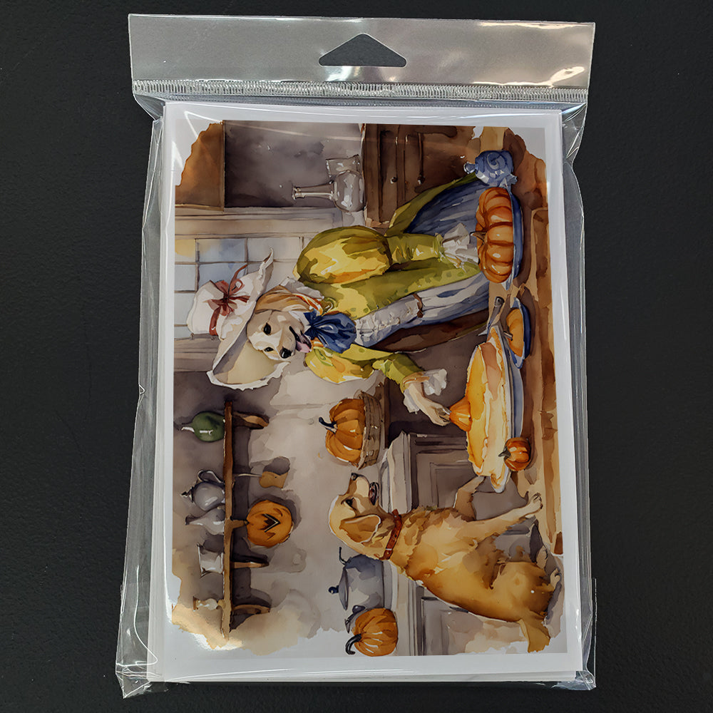 Yellow Lab Fall Kitchen Pumpkins Greeting Cards Pack of 8 Blank Cards with Envelopes Whimsical A7 Size 5x7