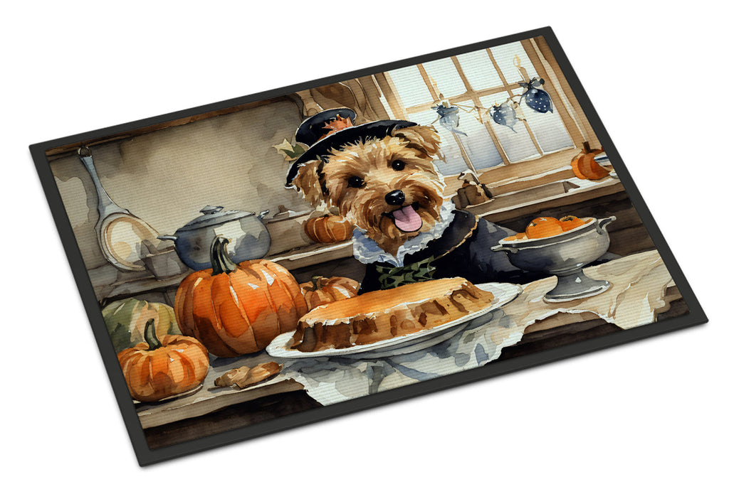 Lakeland Terrier Fall Kitchen Pumpkins Doormat Indoor Outdoor 24H X 36W Front Door Mat Rugs for Entryway, Non Slip Washable Low Pile,