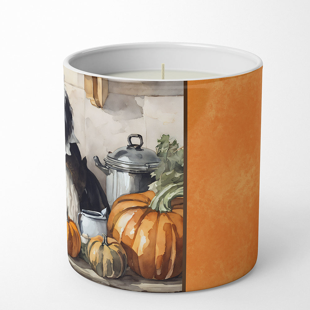 Old English Sheepdog Fall Kitchen Pumpkins Decorative Soy Candle Nature Soy Wax Essential Oil Home Decor Ideal for Bedroom Kitchen Bath Office Gift, 10 oz