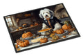Old English Sheepdog Fall Kitchen Pumpkins Doormat Indoor Outdoor 18H X 27W Front Door Mat Rugs for Entryway, Non Slip Washable