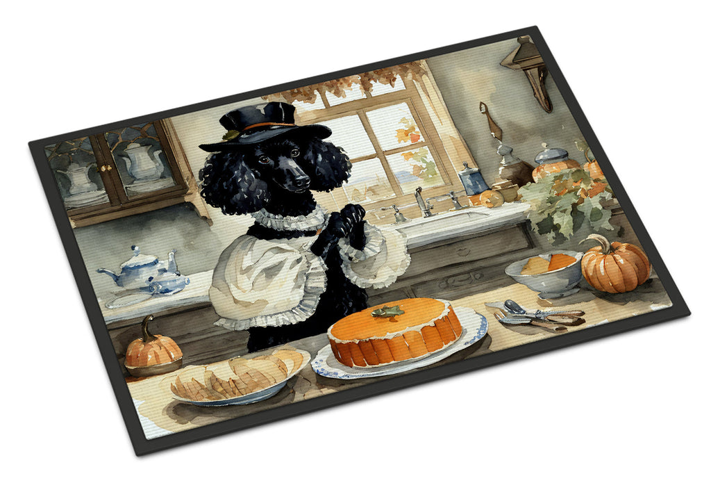 Poodle Fall Kitchen Pumpkins Doormat Indoor Outdoor 24H X 36W Front Door Mat Rugs for Entryway, Non Slip Washable Low Pile,