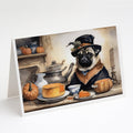 Pug Fall Kitchen Pumpkins Greeting Cards Pack of 8 Blank Cards with Envelopes Whimsical A7 Size 5x7