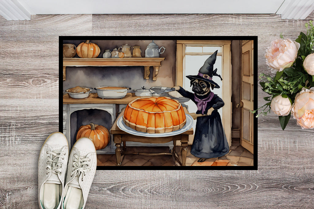 Pug Fall Kitchen Pumpkins Doormat Indoor Outdoor 18H X 27W Front Door Mat Rugs for Entryway, Non Slip Washable