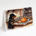 Rottweiler Fall Kitchen Pumpkins Greeting Cards Pack of 8 Blank Cards with Envelopes Whimsical A7 Size 5x7