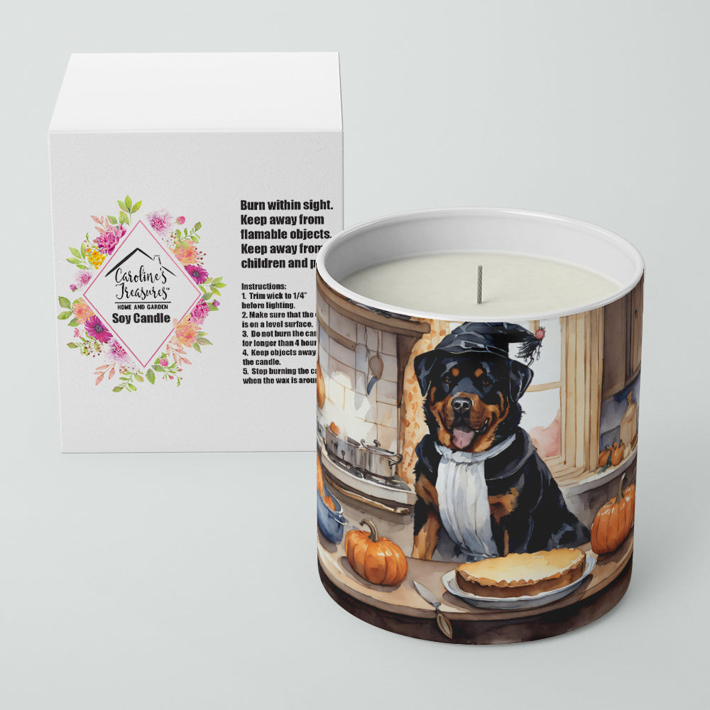 Rottweiler Fall Kitchen Pumpkins Decorative Soy Candle Nature Soy Wax Essential Oil Home Decor Ideal for Bedroom Kitchen Bath Office Gift, 10 oz