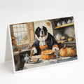 Saint Bernard Fall Kitchen Pumpkins Greeting Cards Pack of 8 Blank Cards with Envelopes Whimsical A7 Size 5x7