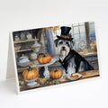 Schnauzer Fall Kitchen Pumpkins Greeting Cards Pack of 8 Blank Cards with Envelopes Whimsical A7 Size 5x7