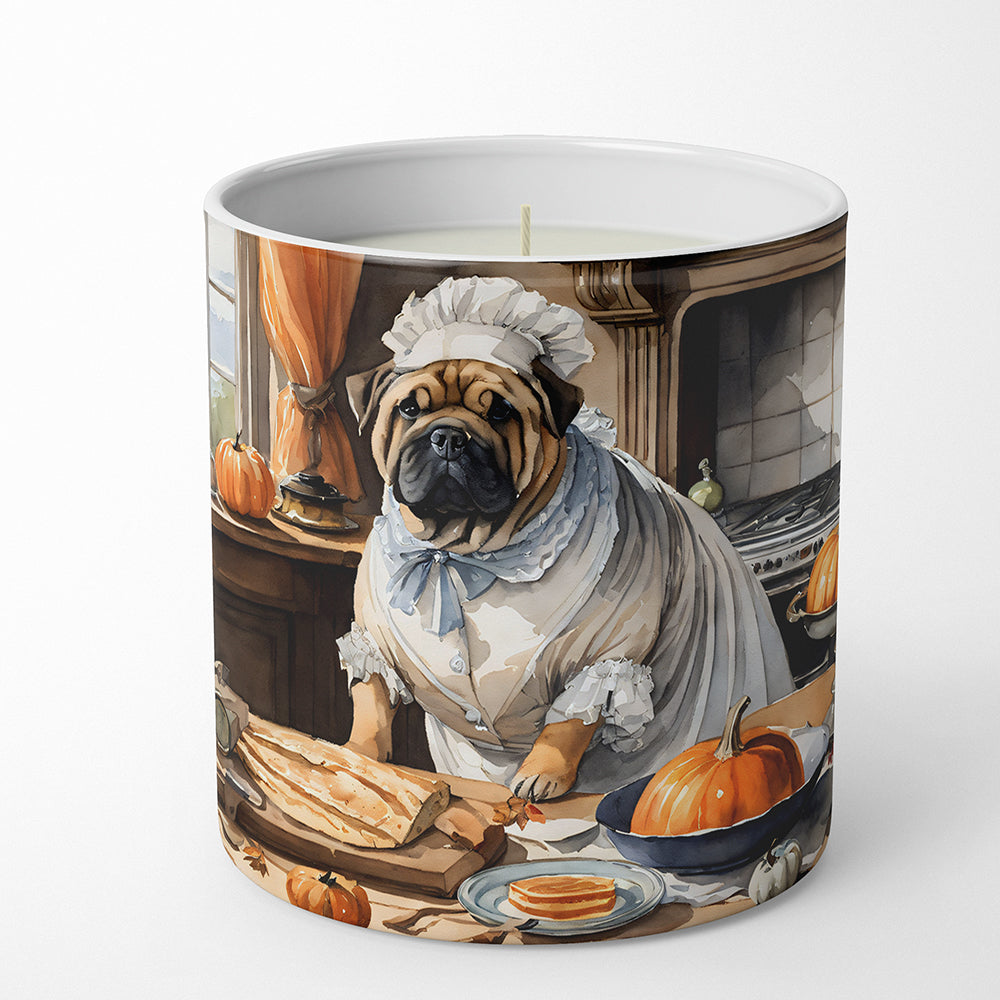 Shar Pei Fall Kitchen Pumpkins Decorative Soy Candle Nature Soy Wax Essential Oil Home Decor Ideal for Bedroom Kitchen Bath Office Gift, 10 oz