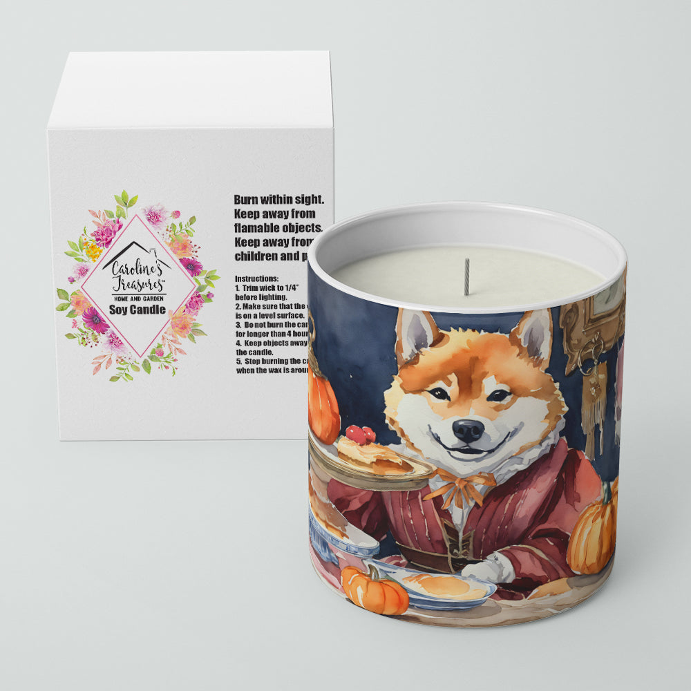 Shiba Inu Fall Kitchen Pumpkins Decorative Soy Candle Nature Soy Wax Essential Oil Home Decor Ideal for Bedroom Kitchen Bath Office Gift, 10 oz