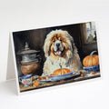 Tibetan Mastiff Fall Kitchen Pumpkins Greeting Cards Pack of 8 Blank Cards with Envelopes Whimsical A7 Size 5x7