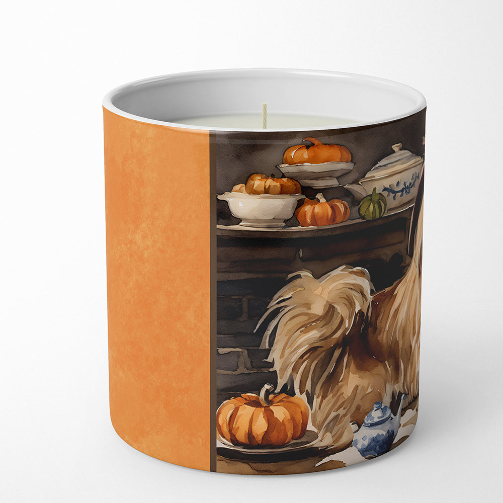 Tibetan Spaniel Fall Kitchen Pumpkins Decorative Soy Candle Nature Soy Wax Essential Oil Home Decor Ideal for Bedroom Kitchen Bath Office Gift, 10 oz