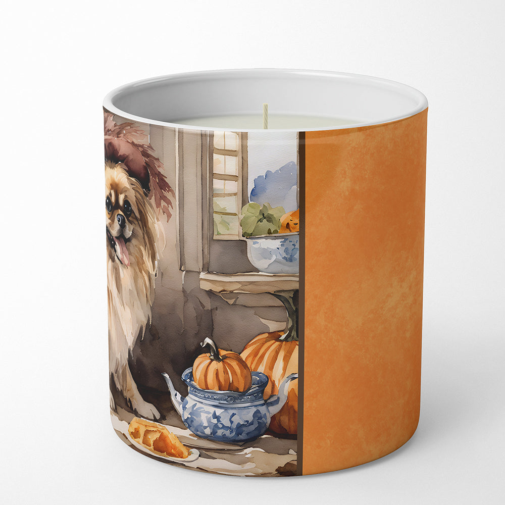Tibetan Spaniel Fall Kitchen Pumpkins Decorative Soy Candle Nature Soy Wax Essential Oil Home Decor Ideal for Bedroom Kitchen Bath Office Gift, 10 oz