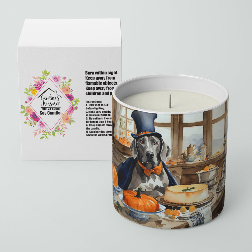 Weimaraner Fall Kitchen Pumpkins Decorative Soy Candle Nature Soy Wax Essential Oil Home Decor Ideal for Bedroom Kitchen Bath Office Gift, 10 oz