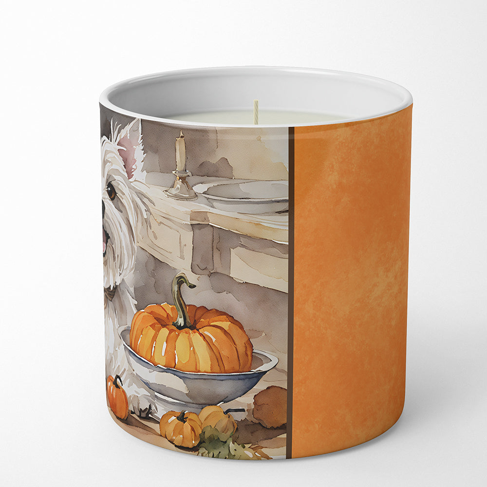 Westie Fall Kitchen Pumpkins Decorative Soy Candle Nature Soy Wax Essential Oil Home Decor Ideal for Bedroom Kitchen Bath Office Gift, 10 oz
