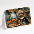 Yorkie Fall Kitchen Pumpkins Greeting Cards Pack of 8 Blank Cards with Envelopes Whimsical A7 Size 5x7