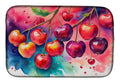 Colorful Cherries Dish Drying Mat Absorbent Dish Drying Mat Pad for Kitchen Counter Dish Drainer Mat for Countertop, 14 x 21", Multicolor