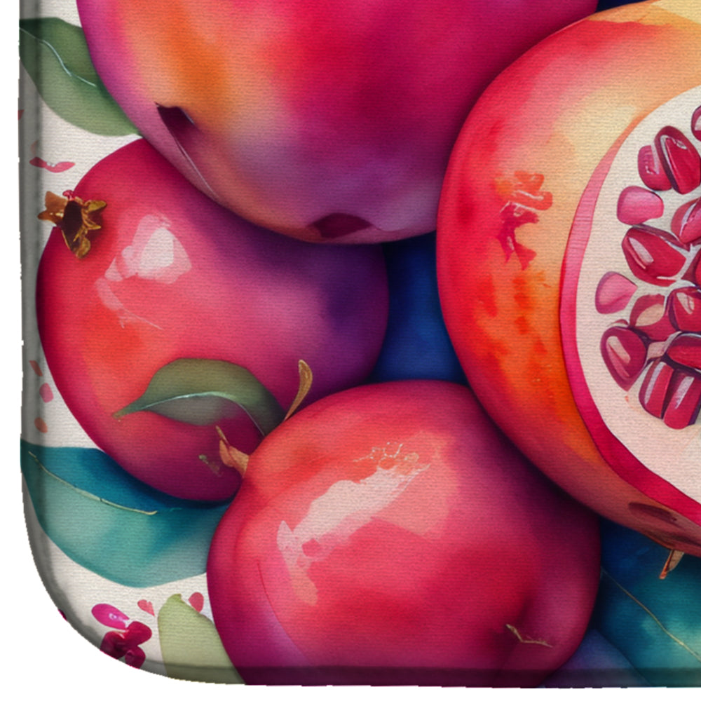Colorful Pomegranates Dish Drying Mat Absorbent Dish Drying Mat Pad for Kitchen Counter Dish Drainer Mat for Countertop, 14 x 21", Multicolor