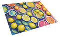 Colorful Lemons Cutting Board Tempered Glass Kitchen Cutting Surface, Heat Resistant Chopping, Non-Slip Feet, Food Prep & Serving