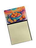 Colorful Oranges Watercolor Sticky Note Holder Refillable Dispenser Desk Accessory 3x3 Pad Gift