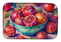Colorful Pomegranates Dish Drying Mat Absorbent Dish Drying Mat Pad for Kitchen Counter Dish Drainer Mat for Countertop, 14 x 21", Multicolor