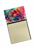 Colorful Pomegranates Watercolor Sticky Note Holder Refillable Dispenser Desk Accessory 3x3 Pad Gift