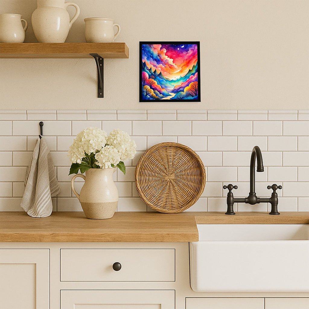 Colorful Amaranths Framed Metal Print Bathroom, Kitchen, Office, Home Decor Wall Art Ready to Hang, Square, 8X8