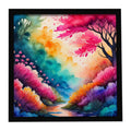 Colorful Azaleas Framed Metal Print Bathroom, Kitchen, Office, Home Decor Wall Art Ready to Hang, Square, 8X8