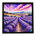 Colorful English Lavender Framed Metal Print Bathroom, Kitchen, Office, Home Decor Wall Art Ready to Hang, Square, 8X8