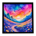 Colorful Periwinkles Framed Metal Print Bathroom, Kitchen, Office, Home Decor Wall Art Ready to Hang, Square, 8X8
