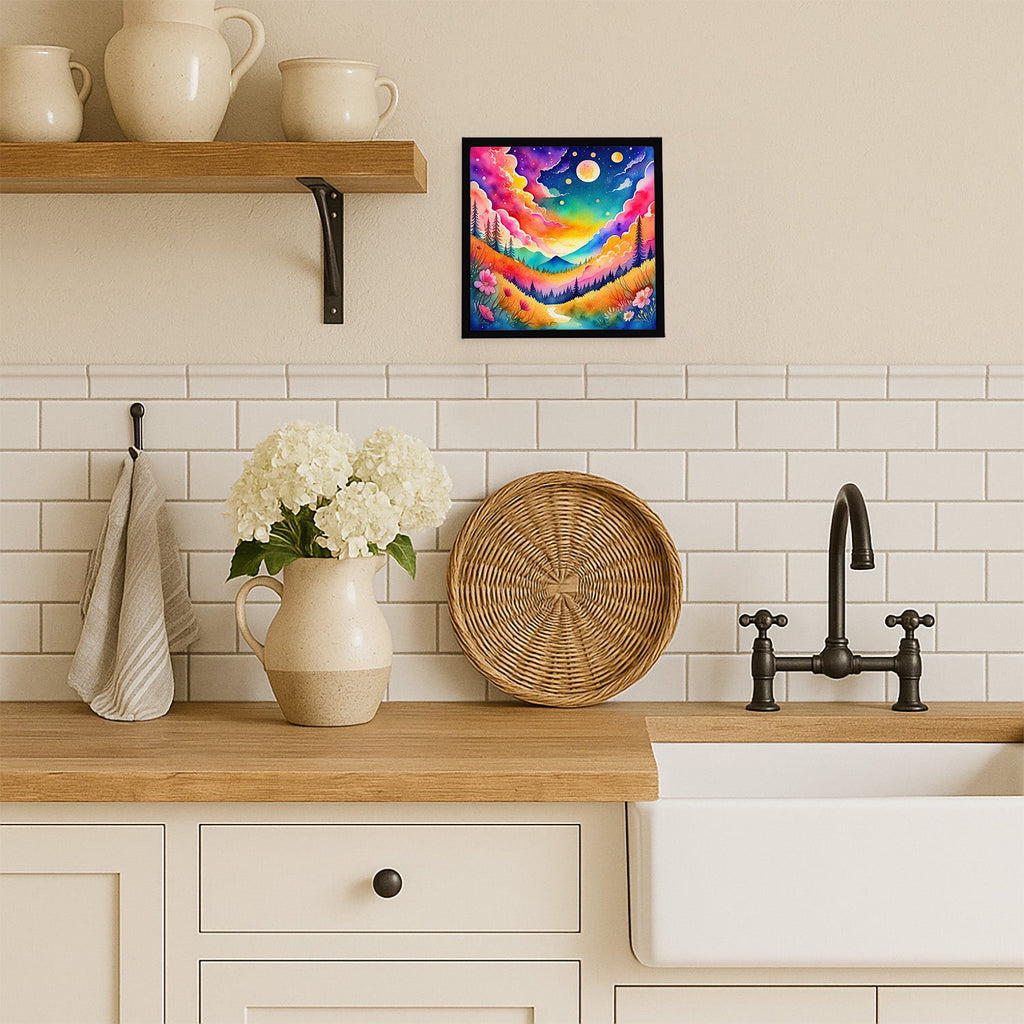 Colorful Stock, or gillyflower Framed Metal Print Bathroom, Kitchen, Office, Home Decor Wall Art Ready to Hang, Square, 8X8