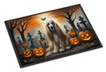 Afghan Hound Spooky Halloween Doormat Indoor Outdoor 18H X 27W Front Door Mat Rugs for Entryway, Non Slip Washable