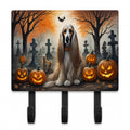 Afghan Hound Spooky Halloween Leash or Key Holder Wall Hooks, Coat Rack Wall Mount, for Hanging Keys, Towels, Aprons, Leashes