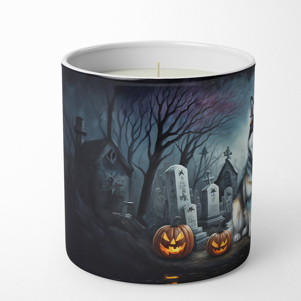 Alaskan Malamute Spooky Halloween Decorative Soy Candle Nature Soy Wax Essential Oil Home Decor Ideal for Bedroom Kitchen Bath Office Gift, 10 oz