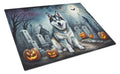 Alaskan Malamute Spooky Halloween Cutting Board Tempered Glass Kitchen Cutting Surface, Heat Resistant Chopping, Non-Slip Feet, Food Prep & Serving