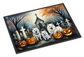 American Eskimo Spooky Halloween Doormat Indoor Outdoor 24H X 36W Front Door Mat Rugs for Entryway, Non Slip Washable Low Pile,