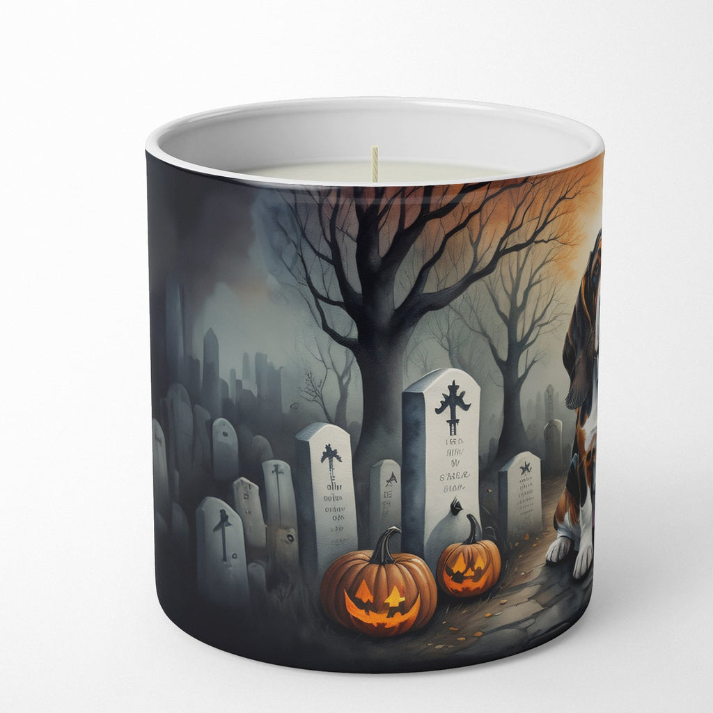 Basset Hound Spooky Halloween Decorative Soy Candle Nature Soy Wax Essential Oil Home Decor Ideal for Bedroom Kitchen Bath Office Gift, 10 oz