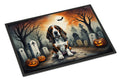 Basset Hound Spooky Halloween Doormat Indoor Outdoor 18H X 27W Front Door Mat Rugs for Entryway, Non Slip Washable