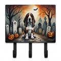 Basset Hound Spooky Halloween Leash or Key Holder Wall Hooks, Coat Rack Wall Mount, for Hanging Keys, Towels, Aprons, Leashes